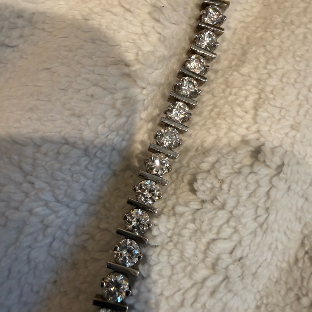 Nordstrom Sterling Silver Tennis Bracelet with Cubic Zirconia- Women's Jewelry - Picture 5 of 8